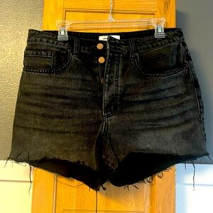 O’Neill cut off black denim shorts, size 31